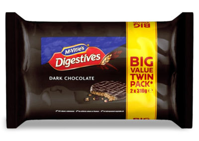 McVitie’s Digestive Dark Chocolate Twinpack 2×316g