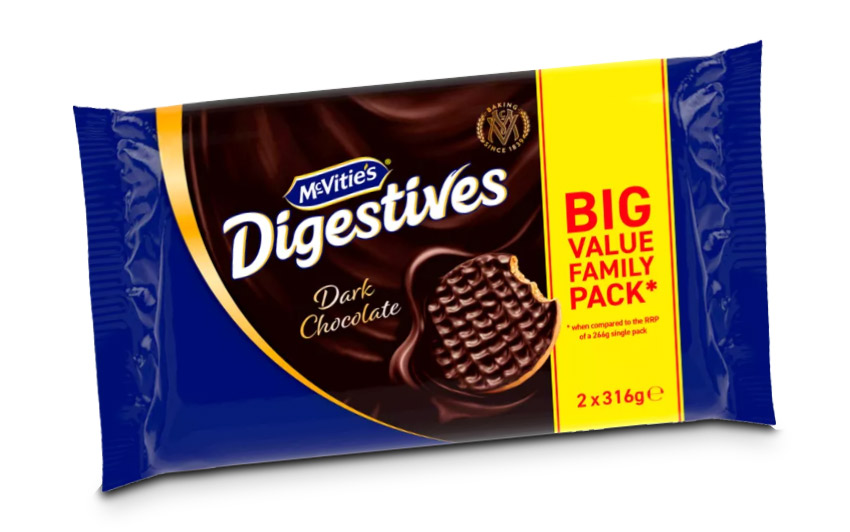 McVITIE’S DIGESTIVES DARK CHOCOLATE TWIN 2x632 G